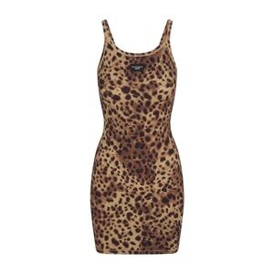 Skims x Dolce&Gabbana Cotton Rib Scoop Tank Mini Dress XL Leopard